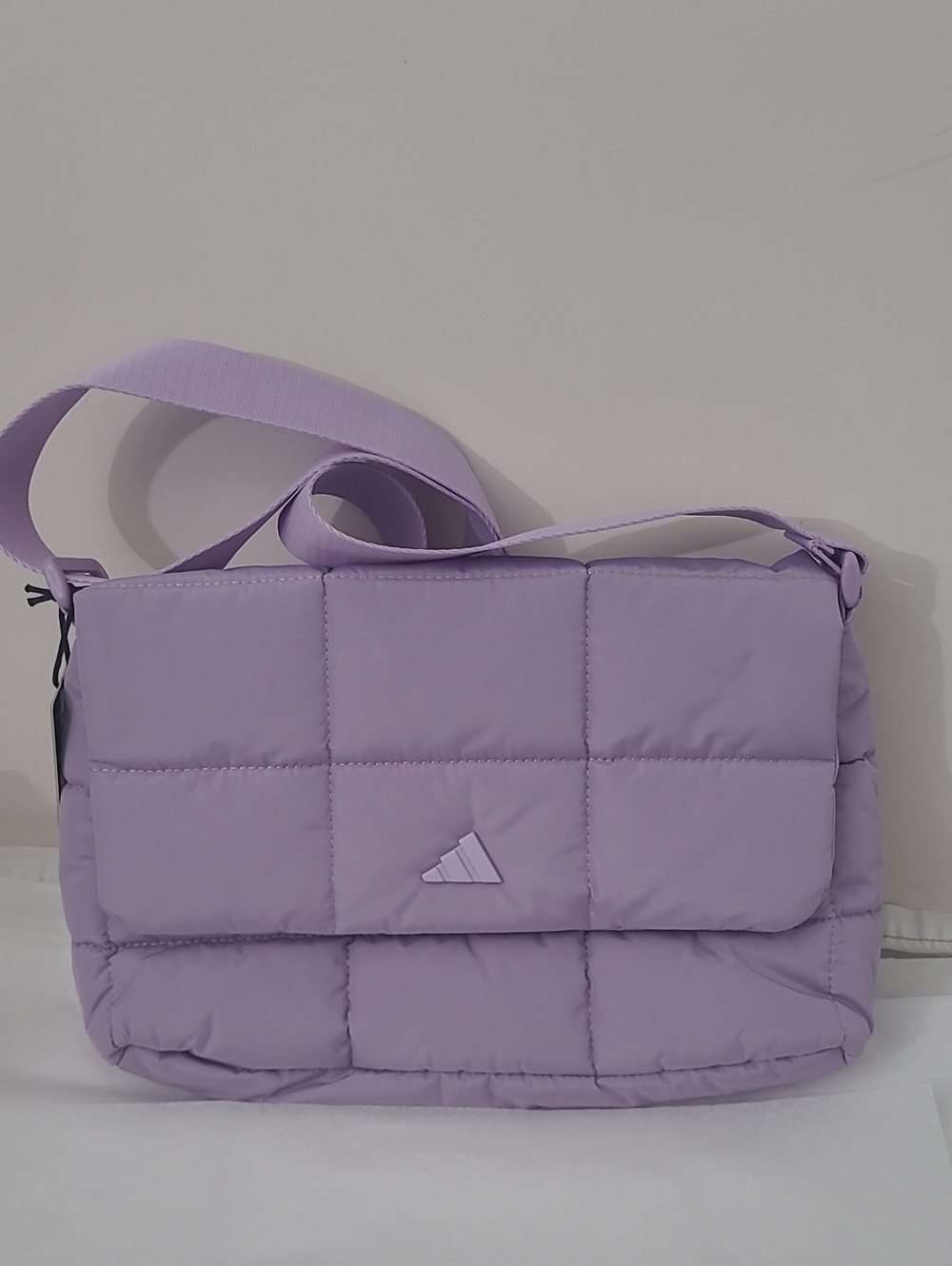 Adidas Purple Quilted Puffer Crossbody Bag